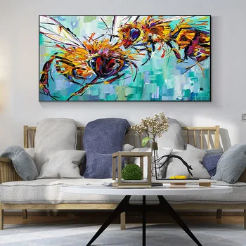 Două albine Pictura in Ulei pe Panza Pictura Arta Postere si Printuri Cuadros de Arta de Perete de Imagine pentru Camera de zi, Home Deco