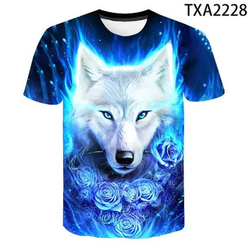 2020 Vara Noi Wolf Imprimate 3D T-shirt Barbati Femei Copii Vara Cool Tee Topuri de sex Masculin Streetwear Cool Tricou Baiat fata de Copii