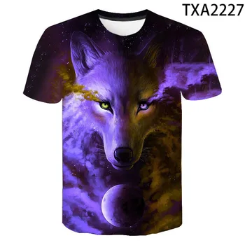 2020 Vara Noi Wolf Imprimate 3D T-shirt Barbati Femei Copii Vara Cool Tee Topuri de sex Masculin Streetwear Cool Tricou Baiat fata de Copii