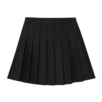 Femei-Linie Talie Mare Plisata Fusta Mini Neagra Plisata Fusta Satin pentru Femei de Moda coreeană Slim Casual, Fuste de Tenis Streetwear