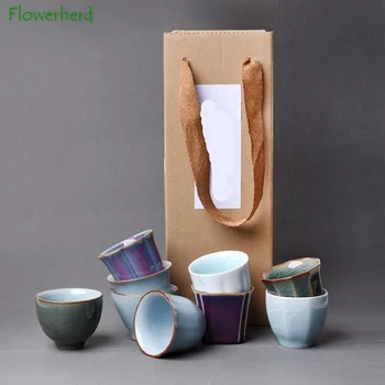 Imitație de Cinci Cuptoare Celebre din Dinastia Song Teaware Ceramică Porțelan Kung Fu Ceașcă de Ceai Set de Ceai Ru Cuptor Ge Kiln Jun Cuptor