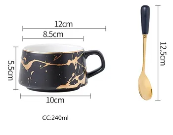 Stil Nordic mată marmură de aur serie de ceai din ceramica ceasca de cafea ceasca de lux retro bar de cafea cana de lapte în ceașcă