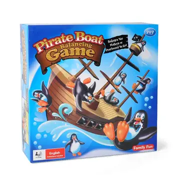 Echilibrul pinguin corabie de pirați luptă jucărie puzzle iluminare educație interacțiune părinte-copil copii băieți fete jocuri de masă 3