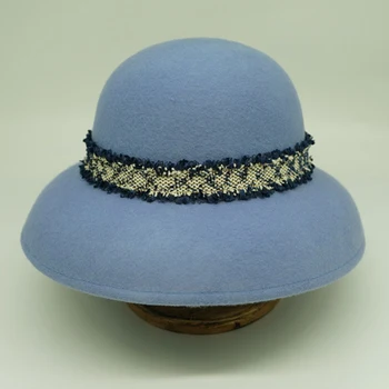 2020 Moda Stil francez Cer albastru de Lână Femei Pescari Pălărie de petrecere a timpului Liber Lady Găleți Pălărie Specială Bazinul Capac de Culoare 2