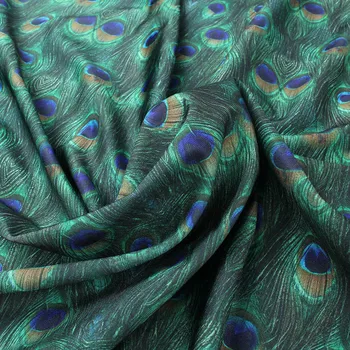 Print Digital Păun Tricot Tesatura Spandex Elastic Materiale textile costume de Baie 155 cm lățime de Curte