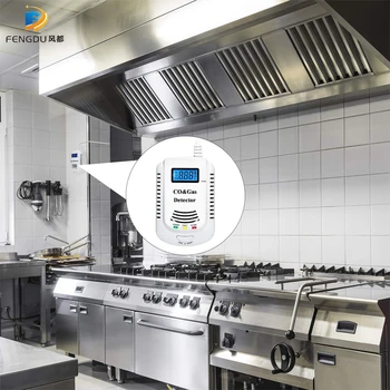 CO Detector de Alarmă,Plug-in de Monoxid de Carbon & Explozive de Gaz Detectoare de 2 în 1,Bucătărie Acasă Metan,Compus de Alarmă Cu LED-uri de Afișare