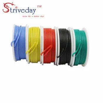22AWG 30m Silicon Flexibil Solid electronice, sârmă de Cupru Cositorit linia 5 de culoare se Amestecă pachetul PCB Cablu de sârmă DIY