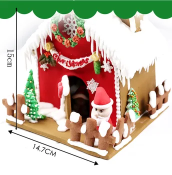 Enipate Noi de Craciun 9pcs/set Tăietori Cookie 3D Casa de turtă dulce Stainess Oțel Fondant Tort Mucegai Biscuit Mucegai de Copt Instrumente