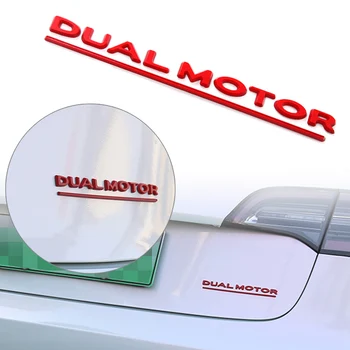 DUAL MOTOR Litere Subliniate Emblema Accesorii Autocolante 3D Embleme Pentru Tesla Model 3 coada logo-ul Auto Styling Fender Insigna Model3