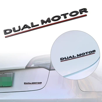 DUAL MOTOR Litere Subliniate Emblema Accesorii Autocolante 3D Embleme Pentru Tesla Model 3 coada logo-ul Auto Styling Fender Insigna Model3