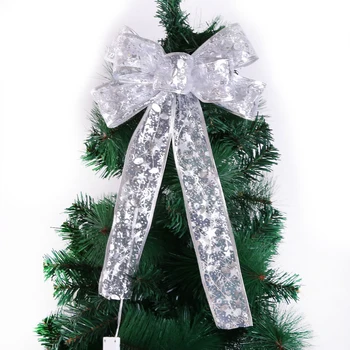LED-uri de Crăciun Panglică Arcuri Pentru Acasă Bradul de Crăciun Coroane de flori Decor Destul de Arc Crăciun Ornament Decor Bowknot Cadou Decorativ