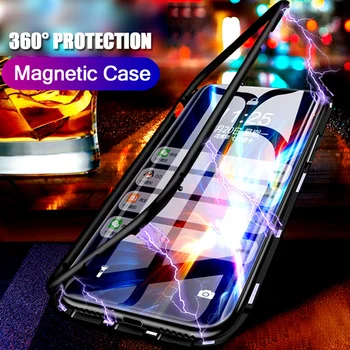 Magnetic Flip Cazul în care Telefonul Pentru Huawei Honor 9i 8X Max Pereche 20 10 Pro P10 P20 P30 Lite Metal Coque Nova 2i 3i 3e 3 4 Y9 Acoperi Shell