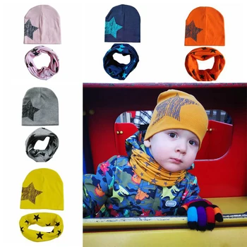 2 buc/Set Iarna pentru Copii Pălărie Eșarfă Copii Fete Băieți Star Print Capac de Bumbac Tudorache Oana Inel de Guler Toamnă Caldă Copii Esarfe Sepci