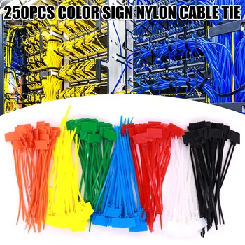 250pcs Nailon Cablu cu Auto-Blocare Cablu Etichete Etichete de Marcare Scrie pe Sârmă Ethernet Legături Putere Etichete de Marcare LB88