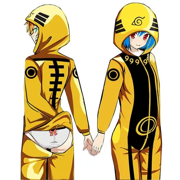 Anime Naruto Rikudousennin Modo Pijamale Cosplay Costum Adult, Bărbați, Femei Combinezoni Acasă Sleepwear