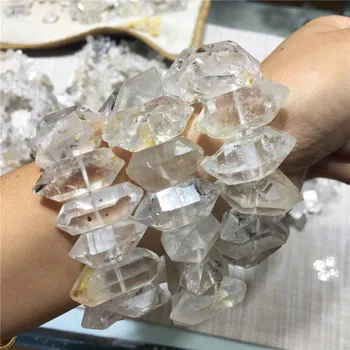 Energia de cristal, pietre naturale și minerale herkimer diamond brățară clar cristal de cuarț brățară grea Reiki de vindecare cristale