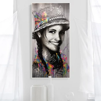Panza Pictura Figura Poze Arta de Perete Poza Portret Decor Acasă Picturi Abstracte Femei de Arta Graffiti, postere si printuri