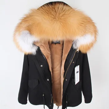 MMK real haina de blana noua moda blană de vulpe guler de iarnă de îmbrăcăminte pentru femei Detașabil îngroșat sacou Scurt pike haina