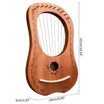 Portabil Practică Harpă din Lemn Masiv 10 Șir Lier Harpă, Instrument Muzical Cadouri NOI