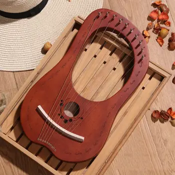 Portabil Practică Harpă din Lemn Masiv 10 Șir Lier Harpă, Instrument Muzical Cadouri NOI
