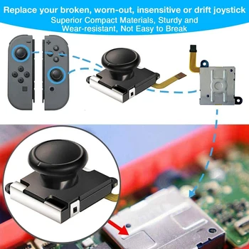 (4 Pack) 3D Analog Stick Kit de Reparare pentru Nintendo Comutator Bucurie Con cu Catarame din Metal/Surubelnita/Thumbstick Grip