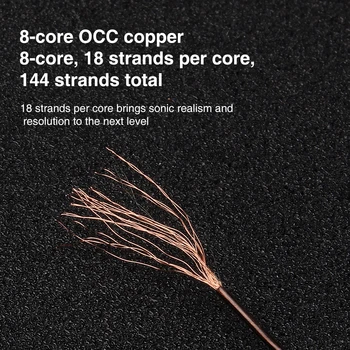 TRN T4 8 Core Singur cristal Cooper Cablu Căști HIFI MMCX/2Pin Conector Modernizate prin Cablu Utilizat Pentru TRN V80 V90 BA5 ST1 BL03
