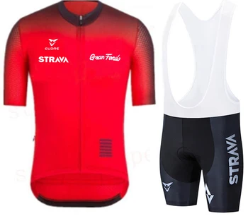 NOI 2020 STRAVA Pro Biciclete Echipa Maneci Scurte Maillot Ciclismo Bărbați Ciclism Jersey Vara respirabil Ciclism de Îmbrăcăminte Seturi