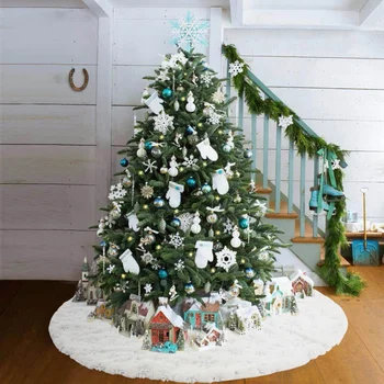 78/90cm Alb de Pluș Pom de Crăciun Covor Decor de Crăciun Pom de Crăciun Fusta Navidad Casa Decor de Crăciun Ornament