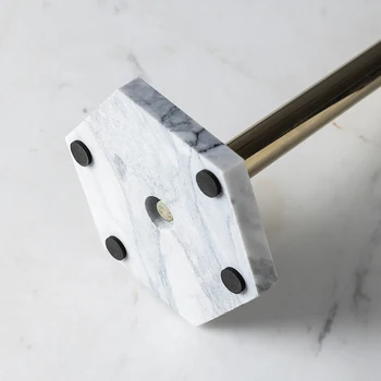 Nordic Retro Stil Natürliche Marmor Aur-überzogene Küche Papier Handtuch Halter Rollen Halter Desktop Fraier Lagerung Regal