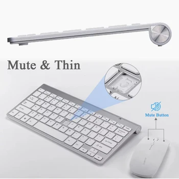 2.4 G Mouse Tastatura Combo Set Multimedia Wireless Tastatură și Mouse-ul Pentru Notebook Laptop Mac Desktop PC TV Rechizite de Birou