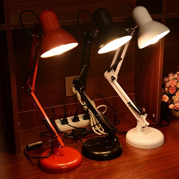 Modern Leagăn Lung Braț reglabil clasic Lămpi de birou E27 LED clip Lampă de Masă pentru studiu Biroul de Citire de noapte Lumina de pe noptiera dormitor