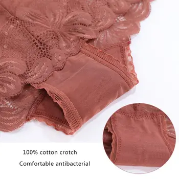 2020 Nou de Talie Mare Chilotei Femei Sexy Lace Boyshort Plasă Transparentă Lenjerie Moale Confort Respirabil Intimii Lenjerie M-XL