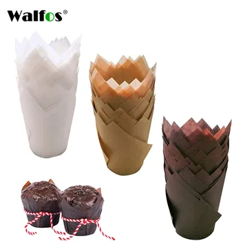 WALFOS 150 de Piese Tulip Cupcake Hârtie Garnituri - Fantezie Decorative Brioșă Ambalaje pentru Aniversari Nunti botezuri