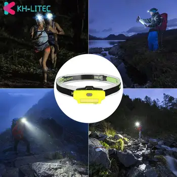 2 Moduri de COB LED Far de Încărcare USB Lanterna Cap 3800 de Lumeni Built-in Baterie Faruri Portabil Camping Pescuit Lampa