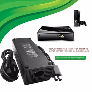 AC 100-240V Adaptor de Alimentare Cablu de încărcare pentru X-BOX 360 Slim Înlocuitor Ideal Incarcator Cu Indicator LED Lumină UE Plug