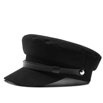 [AETRENDS] Negru Militare Capace de Pălării de Moda pentru Femei Pălării Plate Armată Salior Militare Pălărie Z-6704
