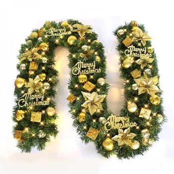 2017 Nou Verde Ghirlanda de Crăciun Coroană de Crăciun Petrecere Acasă de Crăciun Decorare Copac de Pin Rattan Agățat Ornamente 260*25cm
