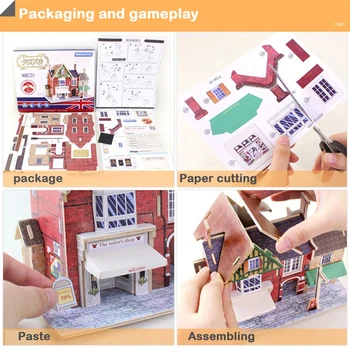 DIY din Lemn, Cabana Asambla Casa Mica Model Jucării Lume Stil Arhitectural Model de Manual de Clădiri în 3D Puzzle Model Kit de Asamblare