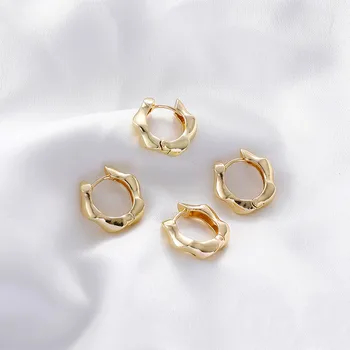 Val de dantelă mic ureche cataramă simplă joker cercei diy mic inel ureche bijuterii material cupru placat cu aur de 18k, accesorii 2 buc