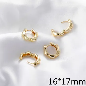 Val de dantelă mic ureche cataramă simplă joker cercei diy mic inel ureche bijuterii material cupru placat cu aur de 18k, accesorii 2 buc