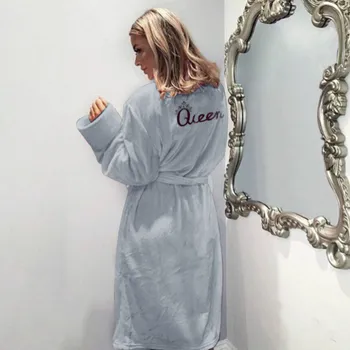 2019 Casual Flanel Regina Somn Haine Femei Rochie De Toamna Si Iarna Wrap Rochie Lunga Vestidos Flanel Halat Femme Pufos Seturi De Pijama