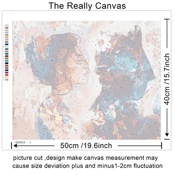 AZQSD DIY Încadrată Leu Fata de Pictură în Ulei De Numere Adulți Vopsea Colorate Arta de Perete de Imagine Pentru Camera de zi Decor Acasă