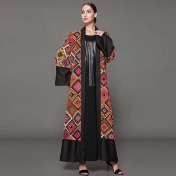 MISSJOY Deschide Abaya Dubai Marocan de Lux Kaftans Partid Musulman Rochii Femei, haine imprimate cardigan Islamic turc Plus dimensiune 5XL