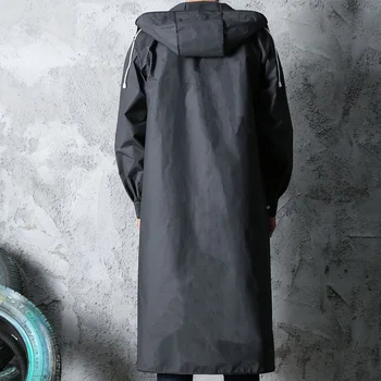 Moda negru Adult Impermeabil Pelerina de ploaie Lunga Femei Bărbați haina de Ploaie cu Gluga Pentru Drumeții în aer liber de Călătorie de Pescuit Alpinism Îngroșat