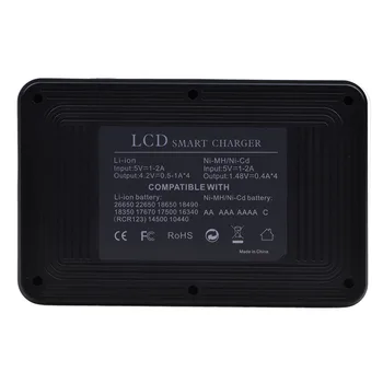 Durapro LCD de 4 Porturi USB Încărcător Universal pentru 18650 18490 18350 17670 17500 16340 RCR123 14500 10440 O AA AAA Baterie Li-ion