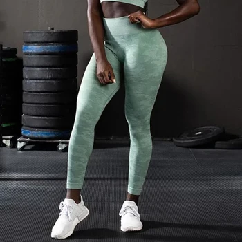 Camuflaj Înaltă Waisted Yoga Pantaloni De Camuflaj Fără Sudură Sport Jambiere Elastice Exercițiu Colanti Fete Femei Pantaloni Pentru Fitness De Funcționare Pantaloni