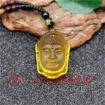 Naturale Galben Cristal Alb Buddha Cap Pandantiv Colier Margele Farmec Bijuterii De Moda De Mână-Sculptate Noroc Amuleta Cadouri