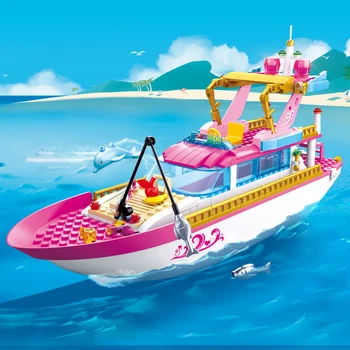 896pcs Oraș Prietenele Mare, la Grădină Vilă Model Blocuri de Cărămidă Technic Yacht Playmobil Jucarii Pentru Copii Cadouri