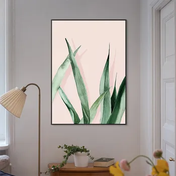 Nordic Minimalist Imprimare Panza Pictura Verde Frunze De Plante De Artă Poster De Perete Imaginea Acasă Decorare Camera De Zi Fara Rama Murală