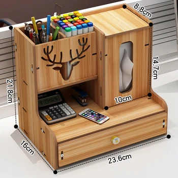 Birou din lemn Organizator Multi-Funcțional DIY Suport Stilou Cutie Desktop Staționare Biroul de Acasă de Aprovizionare Raft de Depozitare